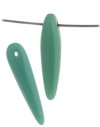 57 5x16mm Opaque Alabaster Turquoise Glass Thorn Beads