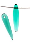 57 5x16mm Transparent Light Emerald Glass Thorn Beads