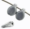 69, 5x7mm Metallic Silver Glass Pip Beads