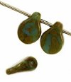 69, 5x7mm Opaque Blue Travertine Pip Beads