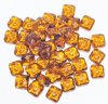 40, 5x8mm Transparent Topaz Ruffled Edge Flat Square Beads