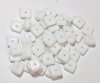 50 4x8mm Opaque White Flat Square Beads (center hole)