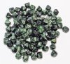 100, 6mm Satin Green Tortoise Bicone Beads