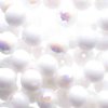 50 6mm Opaque White AB Round Glass Beads