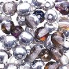 50 6mm Round Transparent Crystal Heliotrope Glass Beads