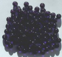 100 6mm Round Transparent Tanzanite Glass Beads