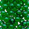 100 6mm Transparent Kelly Green Round Glass Beads