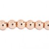 24 Inch Strand of 6mm Bright Copper Round Metalized Glass Beads