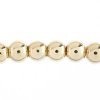 24 Inch Strand of 6mm Bright Gold Round Metalized Glass Beads