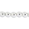 24 Inch Strand of 6mm Bright Silver Round Metalized Glass Beads