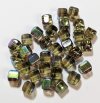 50 6x6mm Faceted Black Diamond AB Cube Beads