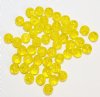 50 6mm Transparent Yellow Crackle Glass Beads
