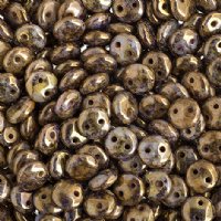 50 6mm Bronze Fusion Two Hole Glass Lentil Beads
