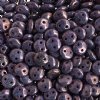 50 6mm Chalk Lumi Amethyst Two Hole Glass Lentil Beads