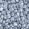 50 6mm Lumi Blue Two Hole Glass Lentil Beads