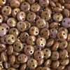 50 6mm Chalk Lumi Rose Two Hole Glass Lentil Beads