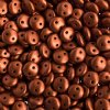 50 6mm Matte Copper Two Hole Glass Lentil Beads