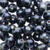 50 6mm Opaque Jet Travertine Round Glass Beads