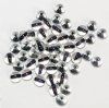 50 6mm Round Black Lined Crystal Glass Beads
