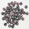 50 6mm Round Satin Pink Tortoise Glass Beads