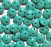 50 6mm Opaque Turquoise Two Hole Glass Lentil Beads