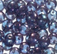 50 6mm Transparent Amethyst Lustre Two Hole Glass Lentil Beads