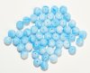 50 6mm Round Opaque Aqua Blue and White Marble Glass Beads