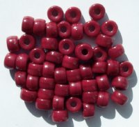 50 6x9mm Opaque Wine Glass Crow Beads