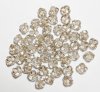 50 7mm Crystal with Gold Glass Saturn Beads
