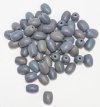 60, 7x5mm Matte Opaque Denim Blue AB Oval Beads