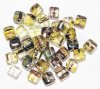 40 7x7mm Crystal, Amethyst, and Yellow Cube Beads