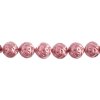 22, 8mm Crystal Metallic Pink Dyed Two Hole Candy Rose Beads 