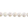22, 8mm White Alabaster AB Two Hole Candy Rose Beads 
