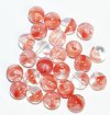 25 8mm Crystal & Satin Pink Givre Round Glass Beads