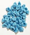 50 7mm Opaque Light Blue Bell Flower Beads