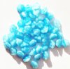 50 8mm White and Aqua Marble Button Flower Beads