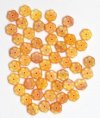50 8mm Opaque Yellow and Orange Center Hole Flower Beads