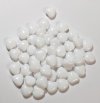 50 8mm Opaque White Glass Heart Beads
