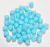 50 8mm Satin Aqua Glass Rose Beads