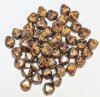 50 8mm Opaque Beige Travertine Glass Bicone Beads