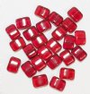 25 8x11x5mm Transparent Fushsia Red Tablet Pillow Beads