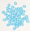 50 8x6mm Transparent Aqua Flat Oval Glass Beads