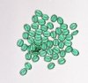 50 8x6mm Transparent Green Flat Oval Glass Beads