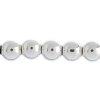 24 Inch Strand of 9mm Bright Silver Round Metalized Glass Beads