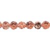 22, 9mm Crystal Capri Czech Glass Pressed Flower Beads