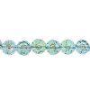 22, 9mm Clarie on Aqua Czech Glass Pressed Flower Beads