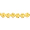 22, 9mm Yellow On Alabaster Czech Glass Pressed Flower Beads