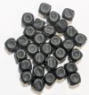30 9mm Diagonal Hole Matte Black Cube Beads