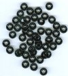 50 3x9mm Opaque Black Glass Ring Beads