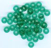 50 3x9mm Transparent Light Emerald Ring Beads